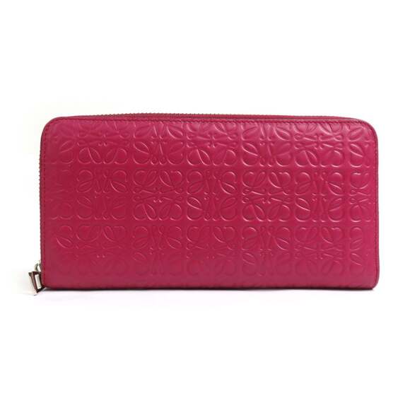 LOEWE Accessories - LOEWE Round Long Wallet Anagram Leather Deep Pink Women's h30932a